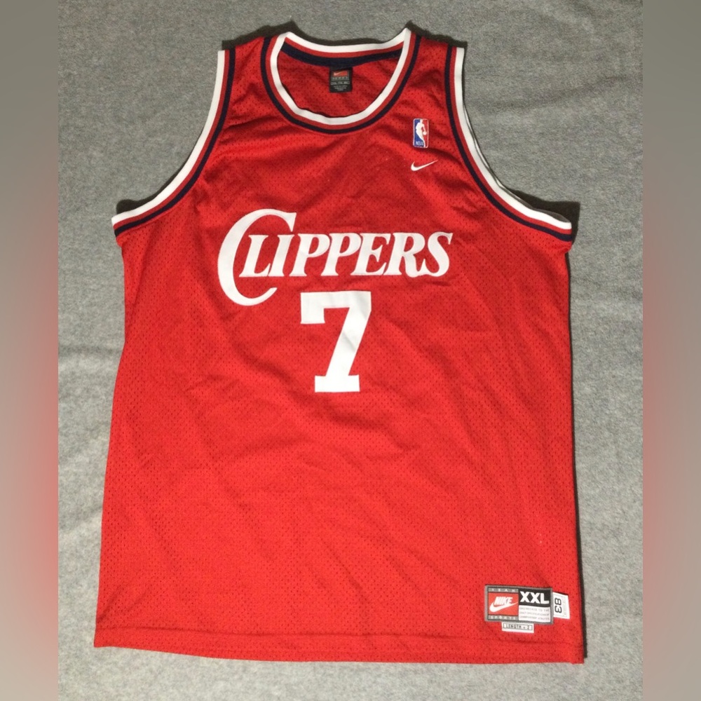 Nike Los Angeles Clippers Red Lamar Odom Number 7 NBA Size XXL +2 Length